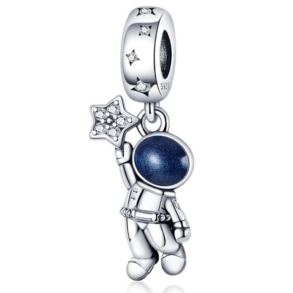 925 Silver Astronaut Charm - Picture 1 of 6